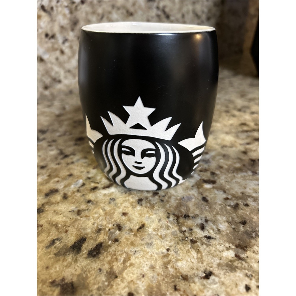 Black Barrel Starbucks Mug 2011 Laser Etching Logo Matte SIREN 14 oz